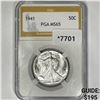Image 1 : 1941 Walking Liberty Half Dollar PGA MS65
