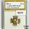 Image 1 : 1991 10 Yuan 1/10oz China Gold Panda PGA MS69 DC