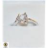 Image 1 : NEW SILVER TONE RING SIZE 6.5 W/LARGE MIDDLE STONE