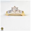 Image 1 : NEW SILVER & GOLD TONE CUBIZ ZIRCONIA RING SZ 6.5