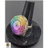 Image 1 : #396-NATURAL RAINBOW SOLAR QUARTZ RING SIZE 8
