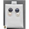 Image 1 : #483-NATURAL AKOYA PEARL STUD EARRINGS 2 PAIRS