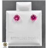 Image 1 : #361-NATURAL PINK TOPAZ 4 MM STUD EARRINGS