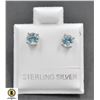 Image 1 : #372-NATURAL BLUE TOPAZ 4 MM  STUD EARRINGS