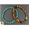 Image 1 : #103-NATURAL TIGER EYE GREEN AVENTURINE