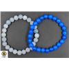Image 1 : #66-NATURAL BLUE AGATE AQUAMARINE BRACELET