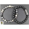 Image 1 : #83-NATURAL BLACK SILK STONE LAVA STONE BRACELET