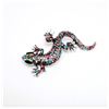 Image 1 : 1)  SILVER TONE  MULTI COLORED CRYSTAL GECKO