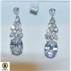 Image 1 : NEW SILVER TONE CLEAR STONE EARRINGS
