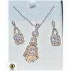 Image 1 : NEW SILVER TONE CLEAR ACCENT STONE EARRING &