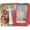 Image 1 : 10 IN CERAMIC ANGEL + MULTI COLOR LIGHT TREE