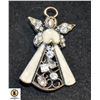 Image 1 : VINTAGE CRYSTAL AND ENAMEL FILIGREE ANGEL BROOCH