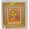 Image 1 : ESTATE YELLOW ROSES ORIGINAL OIL PAINTING SIGNED