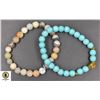 Image 1 : #97-NATURAL AMAZORITE+BLUE TURQUOISE BRACELET