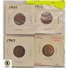 Image 1 : INDIAN HEAD PENNY 1907 X 4 COPPER