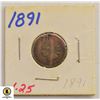 Image 1 : INDIAN HEAD PENNY 1891 COPPER