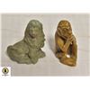 Image 1 : CARVED JADE MONKEY & SHRINE LION