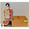 JAPANESE MANDARIN CHINA DOLL & CRATE