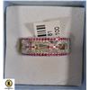 Image 1 : NEW .925 STERLING SILVER RING SZ 6 W/PINK + CLEAR