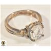 Image 1 : .925 STERLING SILVER WHITE TOPAZ RING W/3 FLOATING