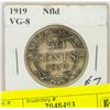 Image 1 : 1919 NFLD KING GEORGE SILVER HALF DOLLAR