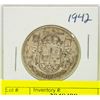 Image 1 : 1942 CANADIAN SILVER HALF DOLLAR
