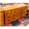 Image 1 : 9 DRAWER WOODEN DRESSER H-31" W-16" L-58"