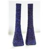 Image 1 : 2 NEW 16" PURPLE VASES - ROPE FINISH