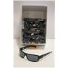 6 PAIRS OF BLACK WITH CHROME ACCENT SUNGLASSES