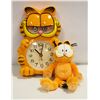 Image 1 : ESTATE VINTAGE GARFIELD CLOCK & STUFFY FIGURE