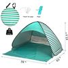 Image 1 : NEW VASLON GREEN/WHITE STRIPED POP UP BEACH TENT