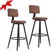 Image 1 : NEW SET OF 2 LONXIU BROWN BRONZING SUEDE BARSTOOLS
