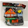 BLACK SHORT WORK BOOT SOCKS,SIZE6-12,6-PACK