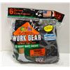 BLACK SHORT WORK BOOT SOCKS,SIZE6-12,6-PACK