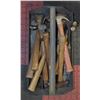 GALVANIZED TOOLBOX FULL WITH HAMMERS