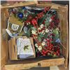 Image 1 : LARGE BOX OF CHRISTMAS CRAFTING AND DECOR ITEMS