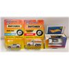 Image 1 : LOT OF 3 MATCHBOX AND HOT WHEELS CARDED TOYS
