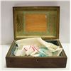 Image 1 : VINTAGE WOODEN BOX WITH HINGED LID 11" X 8" X 3.5"