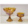 Image 1 : SET OF 2 AMBER CARNIVAL GLASSWARE