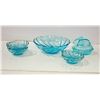 Image 1 : FLAT OF VINTAGE BLUE SERVING GLASSWARE