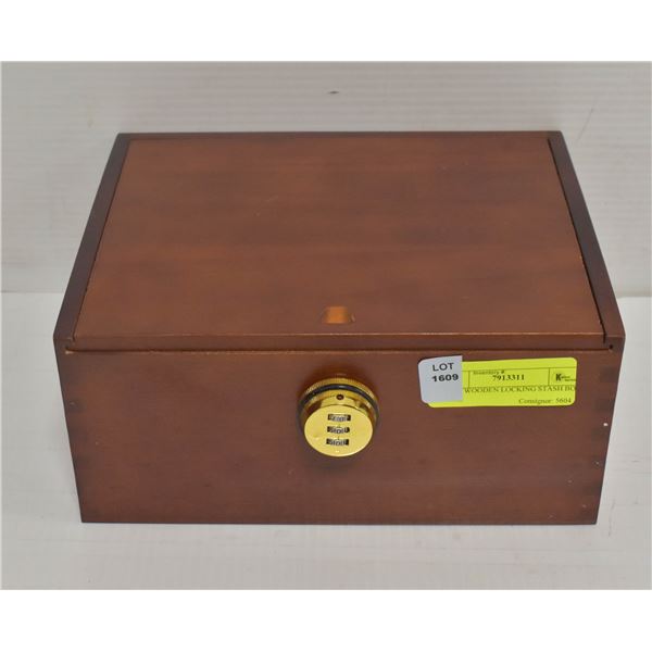 NEW WOODEN LOCKING STASH BOX