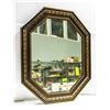 Image 1 : OVAL MIRROR GOLD TONE/BROWN STAIN
