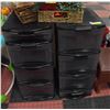 Image 1 : 2 ESTATE 4 DRAWER STORAGE BLACK APPROX 3FT TALL