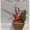 Image 1 : ESTATE CHRISTMAS DEER HEAD,BASKET,ELF CANDY