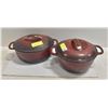 Image 1 : SET OF 2 CAST IRONKITCHEN POTS WITH LIDS (KITCHEN
