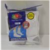 Image 1 : WHITE CREW SOCKS,SIZE 12-16,6-PACK,FRUIT OF THE