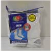 Image 1 : WHITE CREW SOCKS,SIZE 6-12,6-PACK,FRUIT OF THE