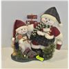 Image 1 : NEW 2 SNOWMEN ON STAND WITH PAIL + SNOWBALLS