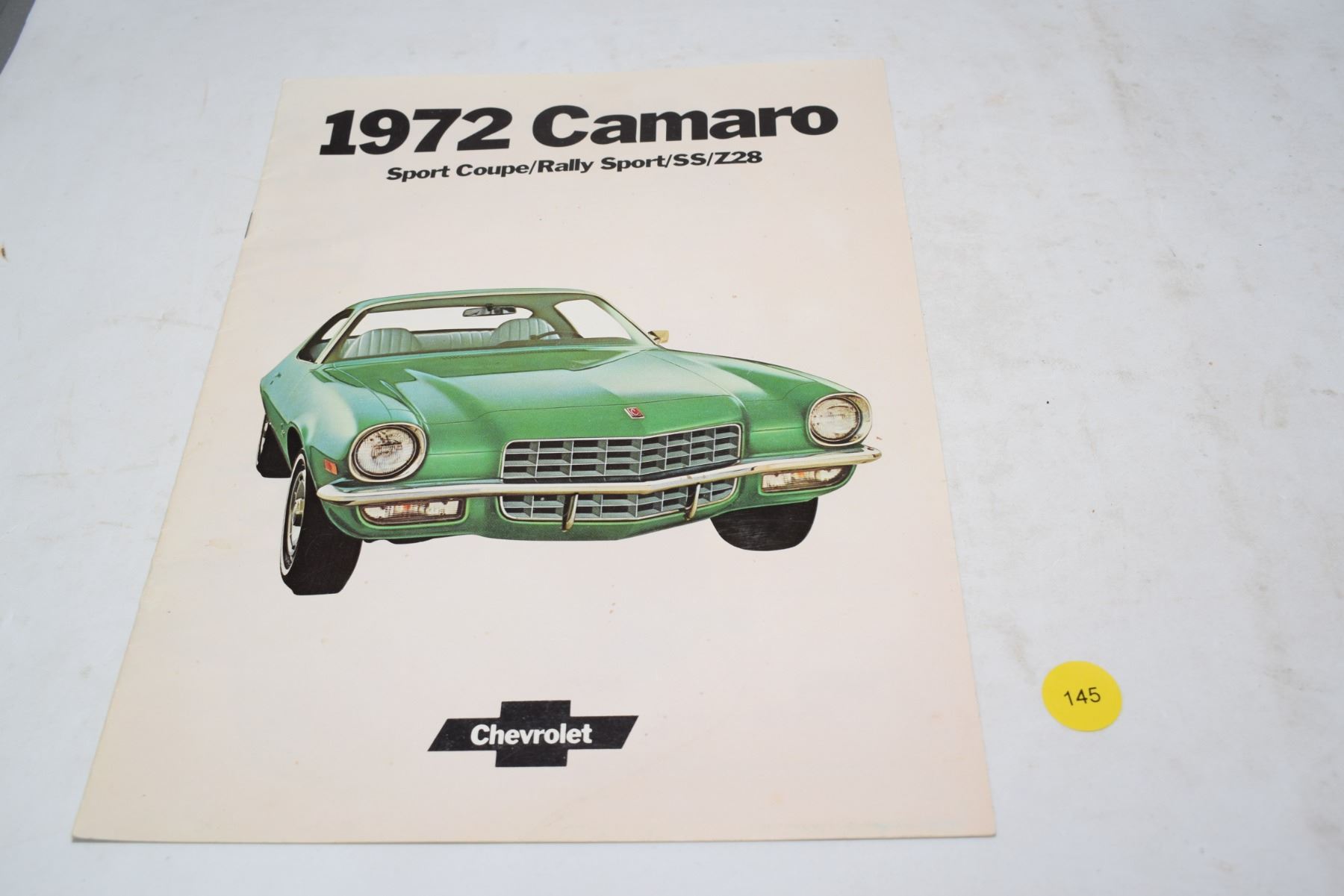 1972 Chevrolet Camaro catalogue Schmalz Auctions