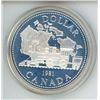 Image 1 : 1981 Trans-Canada Railway Proof Silver Dollar. 100th Anniversary of the beginning of the CPR. Housed
